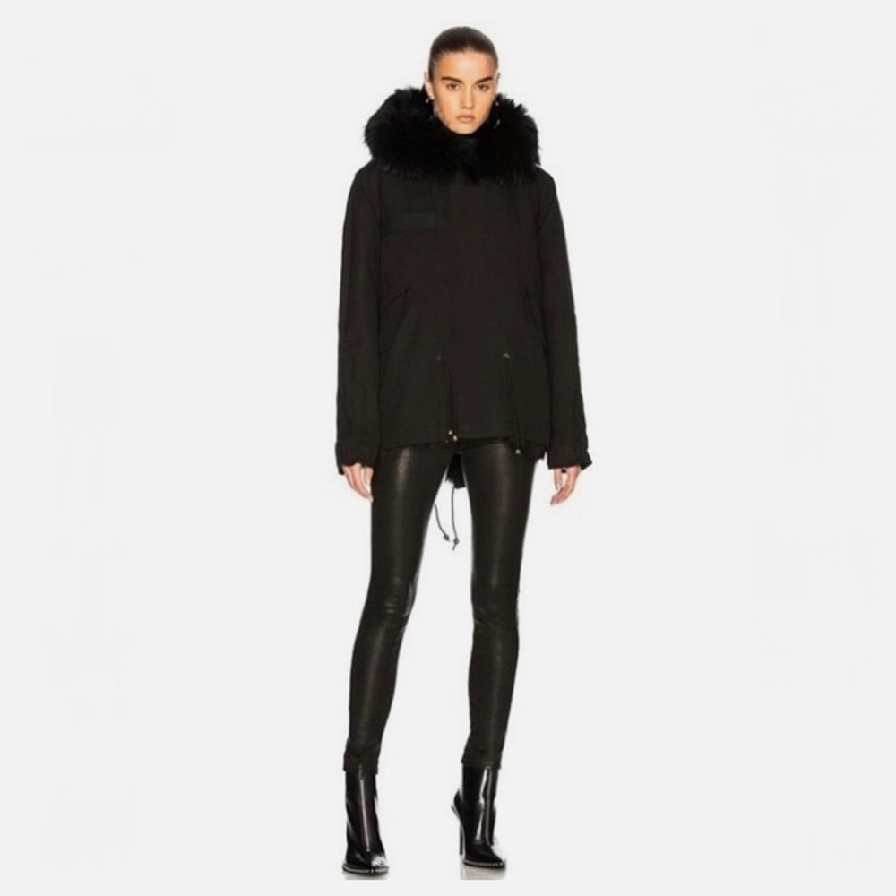 THEORY Black Fur Hood Pullover Puffer Jacket - Women’s Size Medium